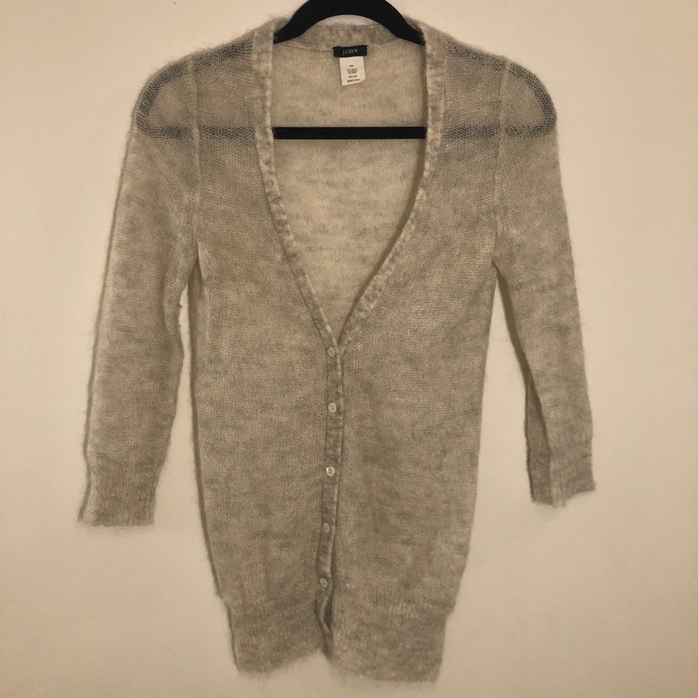 J. Crew Mohair Blend Long Cardigan Sweater